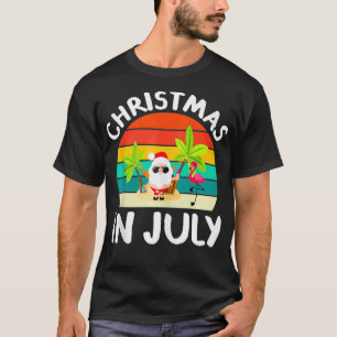 Weihnachten im Juli Vintages Santa Hawaiian Surfin T-Shirt
