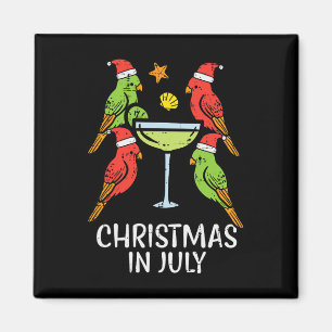 Weihnachten im Juli Vögel Papageien Sommer Xmas Fr Magnet