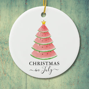 Weihnachten im Juli Wassermelone Keramik Ornament