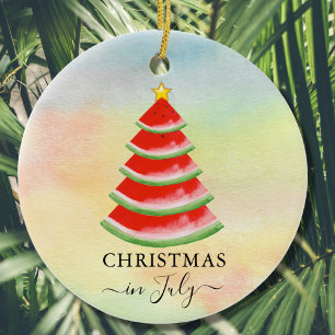 Weihnachten im Juli Wassermelone Keramik Ornament