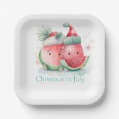 Weihnachten im Juli Wassermelone Pappteller (Vorderseite)