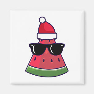 Weihnachten im Juli Wassermelone Sommer Santa Xmas Magnet
