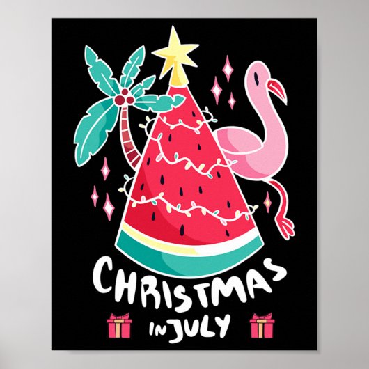 Weihnachten im Juli Wassermelone Weihnachtsbaum So Poster (Vorne)