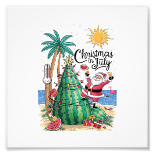 Weihnachten im Juli Wassermelone Xmas Baum Santa S Fotodruck