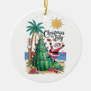 Weihnachten im Juli Wassermelone Xmas Baum Santa S Keramik Ornament