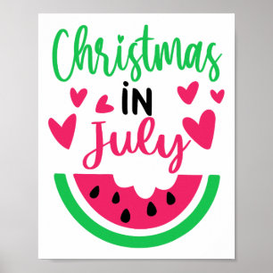 Weihnachten im Juli Wassermelone Xmas Baum Sommer Poster
