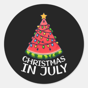 Weihnachten im Juli Wassermelone Xmas Baum Sommer  Runder Aufkleber