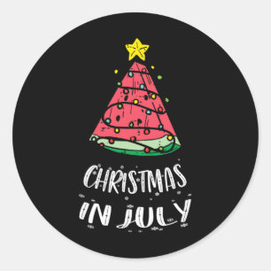 Weihnachten im Juli Wassermelone Xmas Baum Sommer Runder Aufkleber