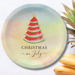 Weihnachten im Juli Wassermelonen-Weihnachtsbaum Pappteller