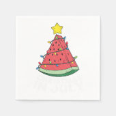 Weihnachten im Juli Watermelon Flamingo Xmas Tree Serviette (Vorderseite)