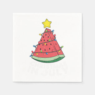 Weihnachten im Juli Watermelon Flamingo Xmas Tree Serviette