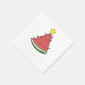 Weihnachten im Juli Watermelon Flamingo Xmas Tree  Serviette (Ecke)
