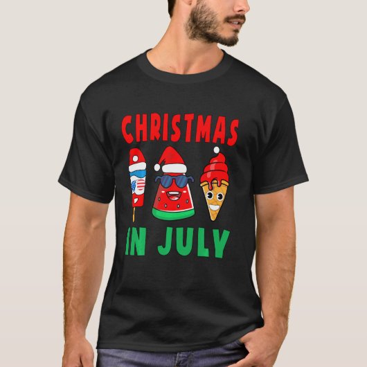 Weihnachten im Juli Watermelon Ice Pop Weihnachten T-Shirt (Vorderseite)