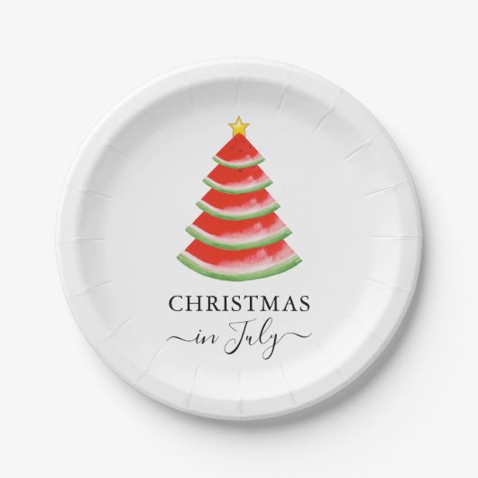 Weihnachten im Juli Watermelon Pappteller (Vorderseite)