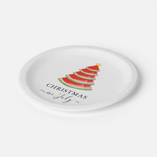 Weihnachten im Juli Watermelon Pappteller (Schrägansicht)
