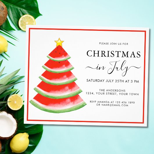 Weihnachten im Juli Watermelon-Party Einladung Flyer