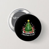 Weihnachten im Juli Watermelon Tree Funny Flamingo Button (Vorne & Hinten)