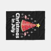 Weihnachten im Juli Watermelon Tree Funny Flamingo Fleecedecke (Vorderseite (Horizontal))