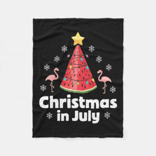 Weihnachten im Juli Watermelon Tree Funny Flamingo Fleecedecke