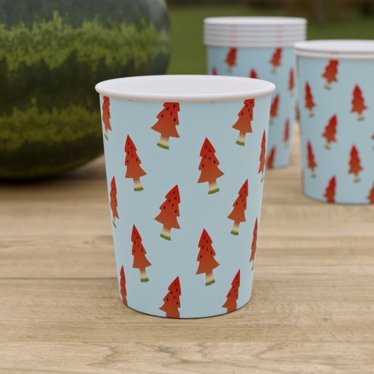 Weihnachten im Juli Watermelon Trees Paper Cups Pappbecher