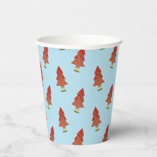 Weihnachten im Juli Watermelon Trees Paper Cups Pappbecher (Rechts)