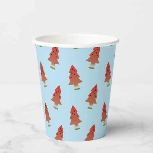 Weihnachten im Juli Watermelon Trees Paper Cups Pappbecher (Vorderseite)