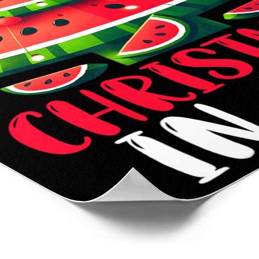 Weihnachten im Juli Watermelon Weihnachten Mägen F Poster (Ecke)
