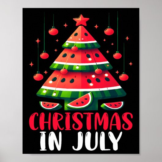 Weihnachten im Juli Watermelon Weihnachten Mägen F Poster (Vorne)