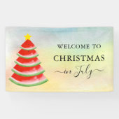 Weihnachten im Juli Watermelon Weihnachtsbaum Banner (Horizontal)