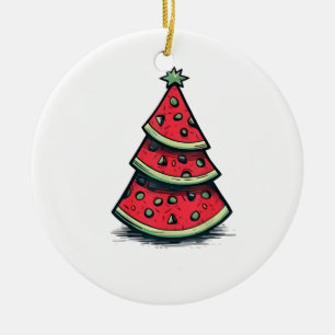 Weihnachten im Juli Watermelon Weihnachtsbaum Keramik Ornament
