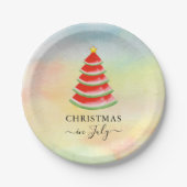 Weihnachten im Juli Watermelon Weihnachtsbaum Pappteller (Vorderseite)