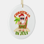 Weihnachten im Juli Weihnachten mit Surfboard Keramik Ornament (Rechts)