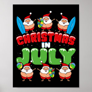 Weihnachten im Juli Weihnachtskostüm Xmas Party Poster