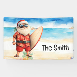 Weihnachten im Juli Weihnachtsmann am Strand Banner