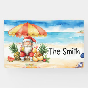 Weihnachten im Juli Weihnachtsmann am Strand Banner