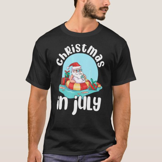 Weihnachten im Juli Weihnachtsmann Sommeruncorn Fl T-Shirt (Vorderseite)