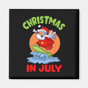 Weihnachten im Juli Weihnachtsmann Surfen Kinder K Magnet