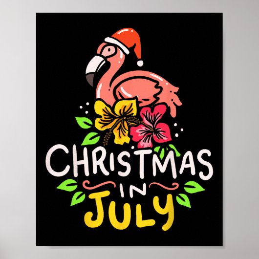 Weihnachten im Juli Weihnachtsmann Surfen Poster (Vorne)