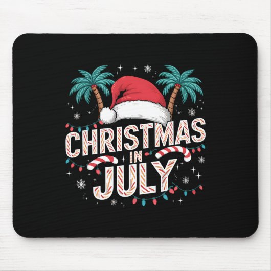 Weihnachten im Juli Weihnachtsmannmütze Funny Xmas Mousepad (Vorne)