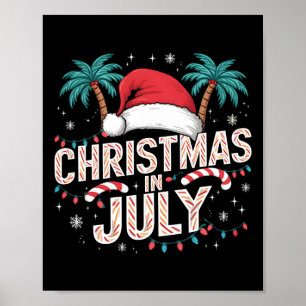 Weihnachten im Juli Weihnachtsmannmütze Funny Xmas Poster