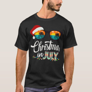 Weihnachten im Juli Weihnachtsmannmütze Sonnenbri T-Shirt