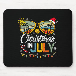 Weihnachten im Juli Weihnachtsmannmütze Sonnenbril Mousepad