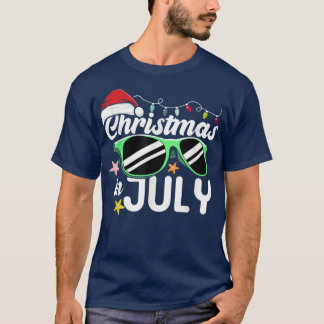 Weihnachten im Juli Weihnachtsmannmütze Sonnenbril T-Shirt