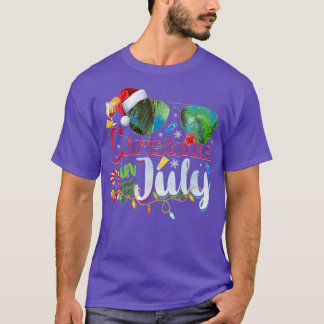 Weihnachten im Juli Weihnachtsmannmütze Sonnenbril T-Shirt