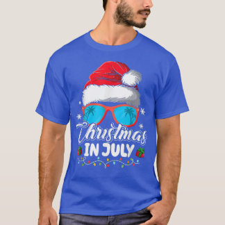 Weihnachten im Juli Weihnachtsmannmütze Sonnenbril T-Shirt