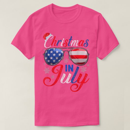 Weihnachten im Juli Weihnachtsmannmütze US Flag So T-Shirt (Design vorne)