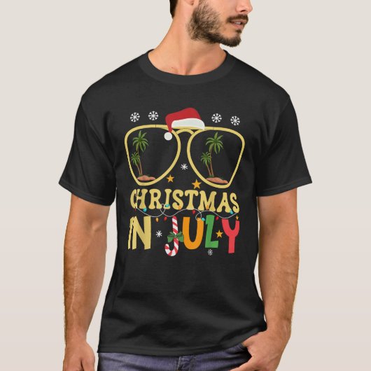 Weihnachten im Juli Weihnachtsmannmütze Xmas Su T-Shirt (Vorderseite)