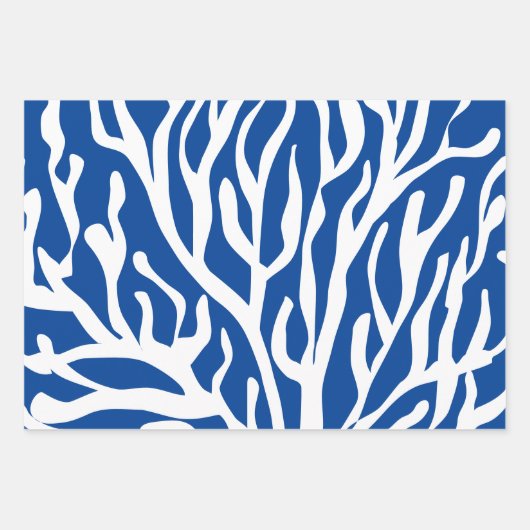 Weihnachten im Juli, weißer Korallenprint Geschenkpapier Set (Vorderseite 2)