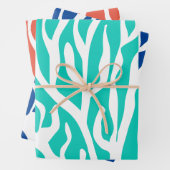 Weihnachten im Juli, weißer Korallenprint Geschenkpapier Set (Beispiel)