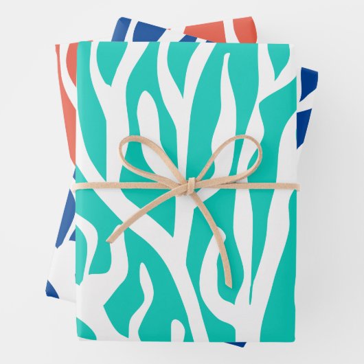 Weihnachten im Juli, weißer Korallenprint Geschenkpapier Set (Beispiel)